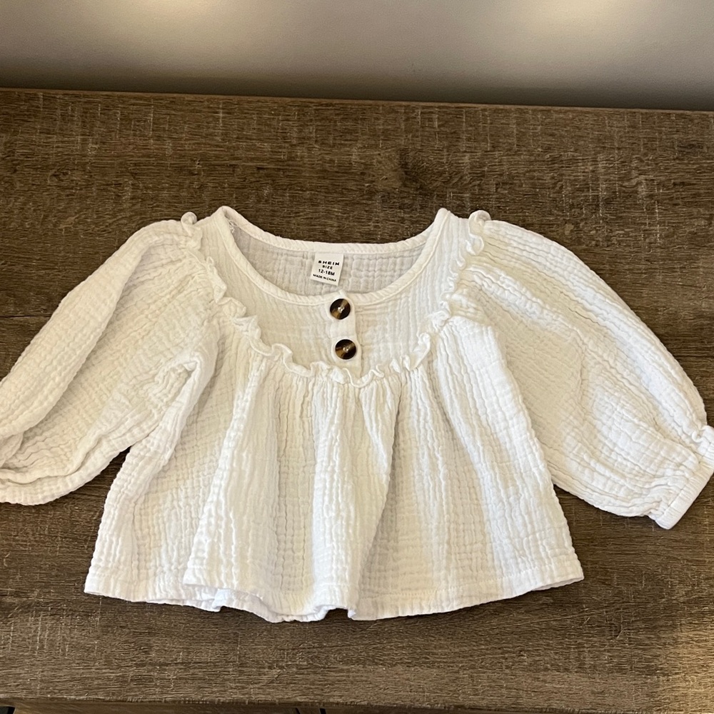SHEIN Kids White Ruffled Blouse